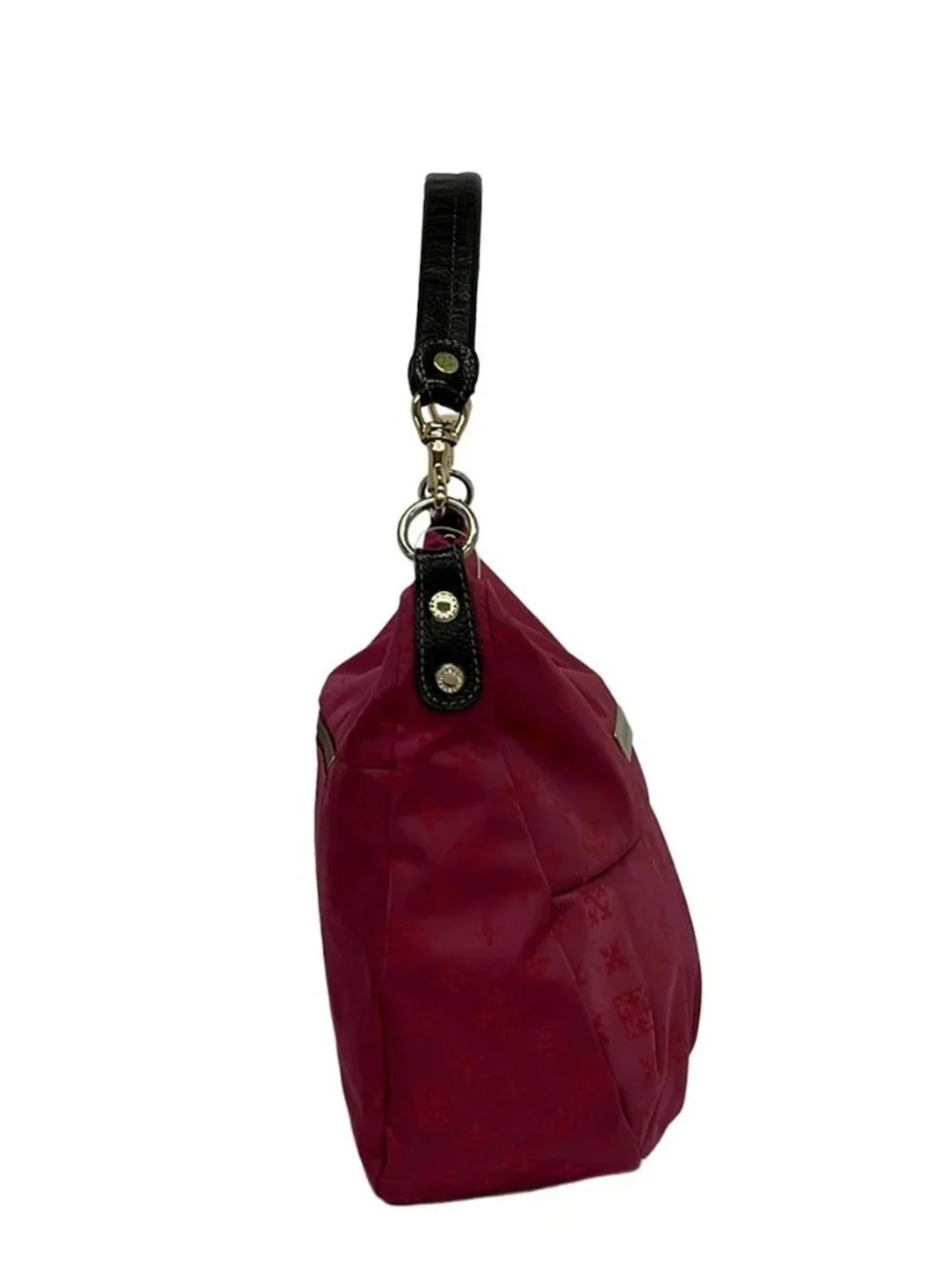 russet Bordeaux Nylon Leather Shoulder Bag